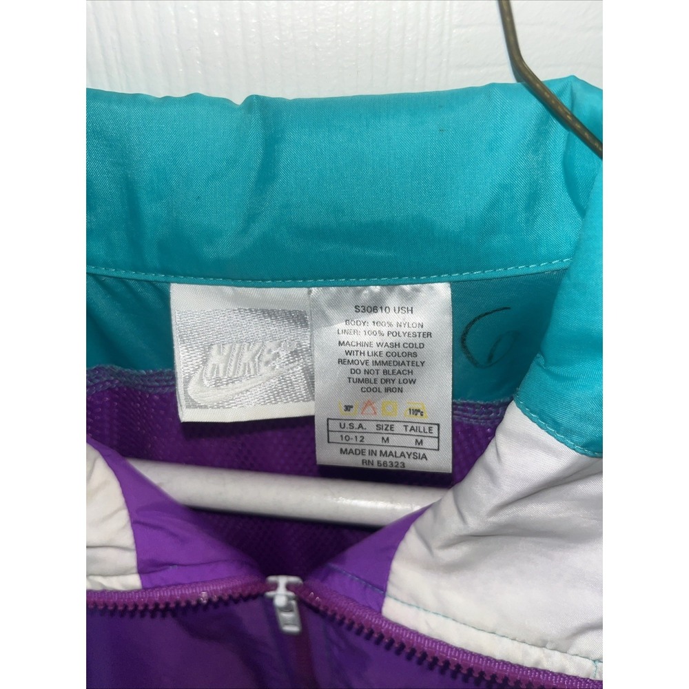 Vintage 80s 90s Nike Gray Tag Swoosh Color Block Windbreaker Jacket M 10-12 - Picture 2 of 12